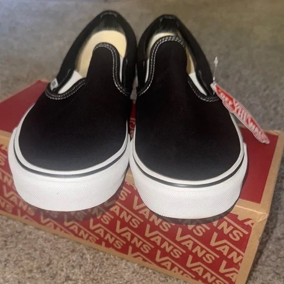 Vans Men's Black and White Slip-On Loafers - Picture 8 of 8